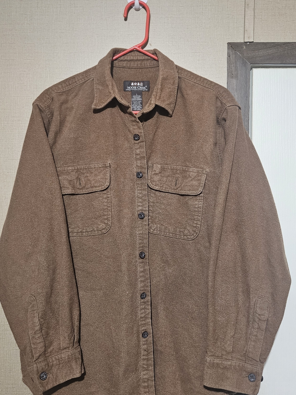 Moose Creek Men's Casual Brown Button-Down Shirt